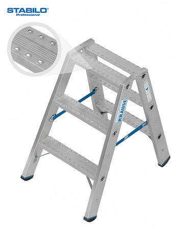 KRAUSE STABILO Doppelleiter mit R13-Stufen / 2x3 Stufen R13 / gemäß TRBS 2121-2