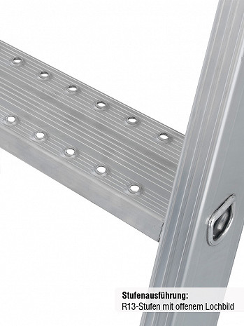 KRAUSE STABILO Doppelleiter mit R13-Stufen / 2x3 Stufen R13 / gemäß TRBS 2121-2