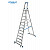 KRAUSE STABILO Stufen-Stehleiter fahrbar mit Traverse / 12 Stufen / gemäß TRBS 2121-2