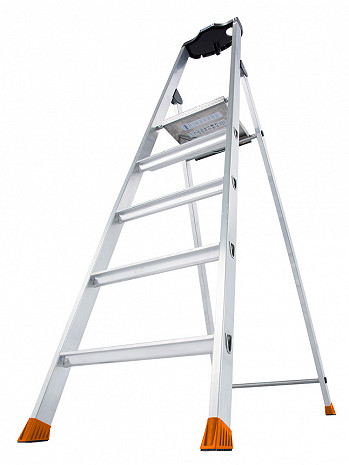 KRAUSE MONTO Solido gebördelte Stehleiter 5 Stufen
