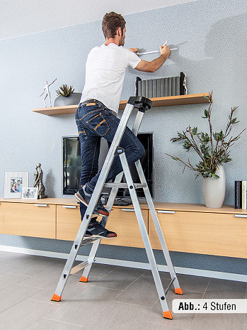 KRAUSE MONTO Solido gebördelte Stehleiter 5 Stufen