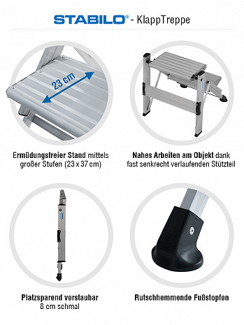 KRAUSE STABILO KlappTreppe mit 2 Stufen
