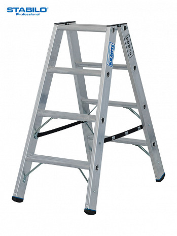 KRAUSE STABILO Stufen-DoppelLeiter / 2x4 Stufen / Schwerlastleiter / gemäß TRBS 2121-2