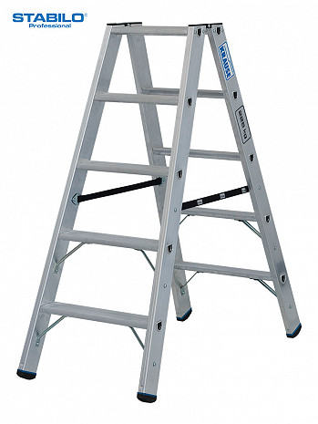 KRAUSE STABILO Stufen-DoppelLeiter / 2x5 Stufen / Schwerlastleiter / gemäß TRBS 2121-2