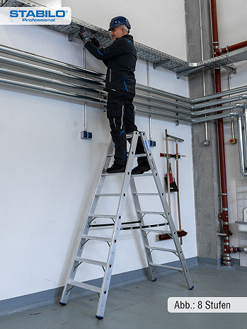 KRAUSE STABILO Stufen-DoppelLeiter / 2x5 Stufen / Schwerlastleiter / gemäß TRBS 2121-2