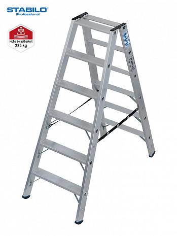 KRAUSE STABILO Stufen-DoppelLeiter / 2x6 Stufen / Schwerlastleiter / gemäß TRBS 2121-2