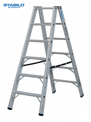 KRAUSE STABILO Stufen-DoppelLeiter / 2x6 Stufen / Schwerlastleiter / gemäß TRBS 2121-2