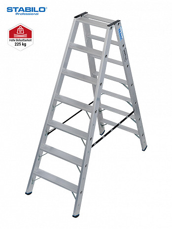 KRAUSE STABILO Stufen-DoppelLeiter / 2x7 Stufen / Schwerlastleiter / gemäß TRBS 2121-2