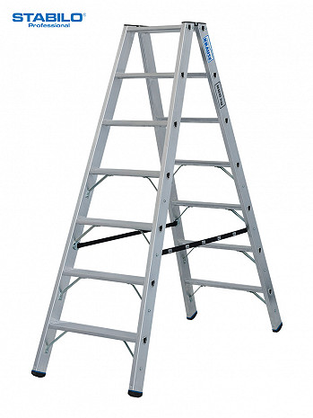 KRAUSE STABILO Stufen-DoppelLeiter / 2x7 Stufen / Schwerlastleiter / gemäß TRBS 2121-2