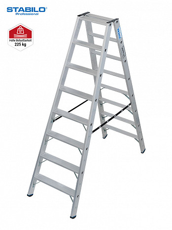 KRAUSE STABILO Stufen-DoppelLeiter / 2x8 Stufen / Schwerlastleiter / gemäß TRBS 2121-2