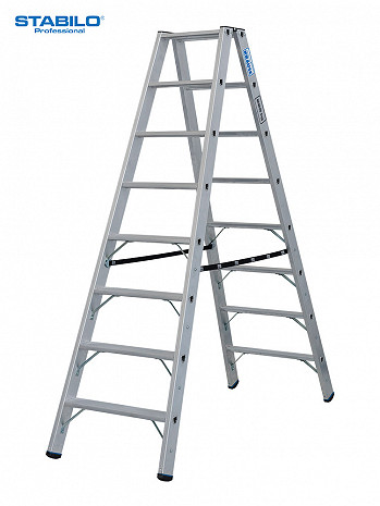 KRAUSE STABILO Stufen-DoppelLeiter / 2x8 Stufen / Schwerlastleiter / gemäß TRBS 2121-2