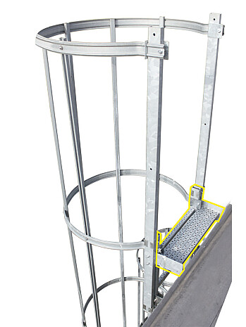 KRAUSE Ausstiegstritt für Steigleitern / Spaltmaß: 200 mm / Material: Stahl verzinkt