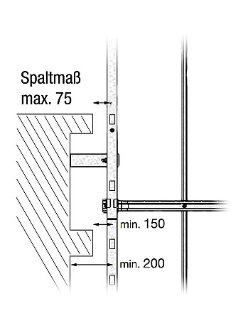 KRAUSE Ausstiegstritt für Steigleitern / Spaltmaß: 200 mm / Material: Stahl verzinkt