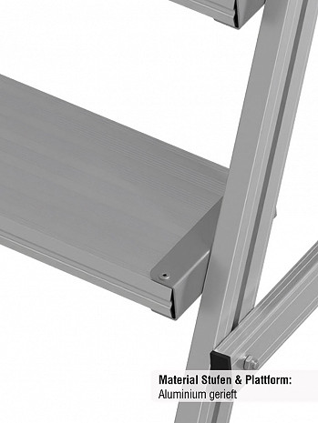 KRAUSE STABILO Podestleiter fahrbar, beidseitig begehbar / 2x6 Stufen