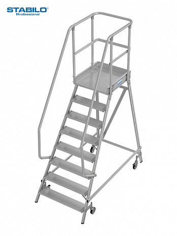 KRAUSE STABILO Podestleiter fahrbar, einseitig begehbar / 8 Stufen