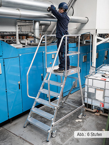 KRAUSE STABILO Podestleiter fahrbar, einseitig begehbar / 8 Stufen