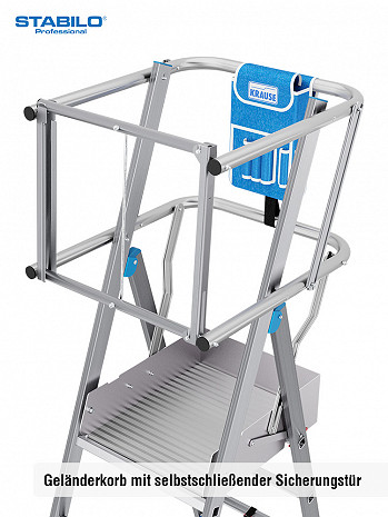 KRAUSE STABILO Teleskop-Plattformleiter SkyMatic mit Rollen 1x3-5 Sprossen