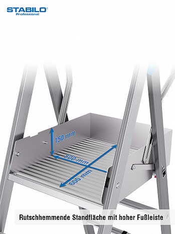 KRAUSE STABILO Teleskop-Plattformleiter SkyMatic mit Rollen 1x3-5 Sprossen