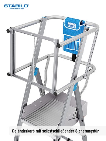 KRAUSE STABILO Teleskop-Plattformleiter SkyMatic mit Rollen 1x5-9 Sprossen