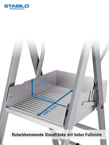 KRAUSE STABILO Teleskop-Plattformleiter SkyMatic mit Rollen 1x5-9 Sprossen