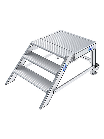 KRAUSE fahrbare Podesttreppe 3 Stufen - Arbeitshöhe 2,60 m / Stufenbreite 0,80 m