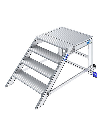 KRAUSE fahrbare Podesttreppe 4 Stufen - Arbeitshöhe 2,80 m / Stufenbreite 0,80 m