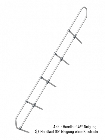 KRAUSE zweiter Handlauf - passend für Treppe mit 13 Stufen / Neigung: 60 Grad
