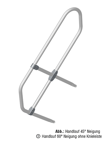 KRAUSE zweiter Handlauf - passend für Treppe mit 3 Stufen / Neigung: 60 Grad