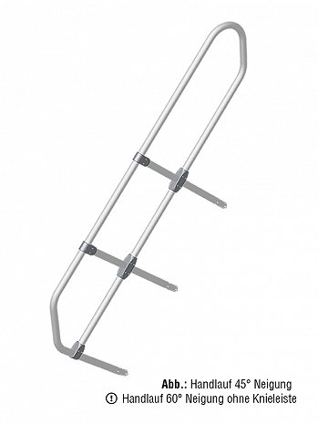 KRAUSE zweiter Handlauf - passend für Treppe mit 6 Stufen / Neigung: 60 Grad