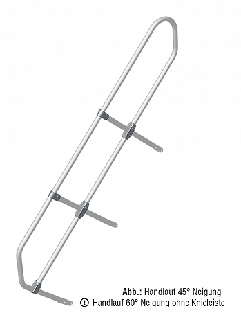 KRAUSE zweiter Handlauf - passend für Treppe mit 7 Stufen / Neigung: 60 Grad