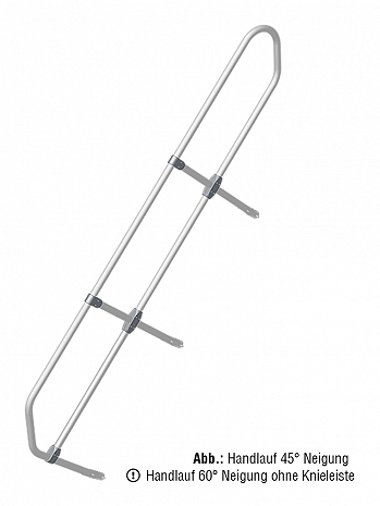 KRAUSE zweiter Handlauf - passend für Treppe mit 8 Stufen / Neigung: 60 Grad
