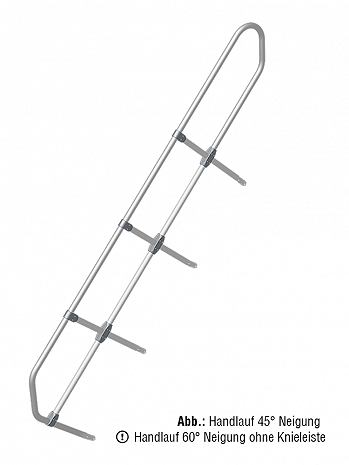 KRAUSE zweiter Handlauf - passend für Treppe mit 9 Stufen / Neigung: 60 Grad