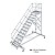 KRAUSE Treppe mit Plattform 45 Grad, fahrbar - 14 Stufen / Stufenbreite: 0,60 m inkl. beidseitigem Handlauf