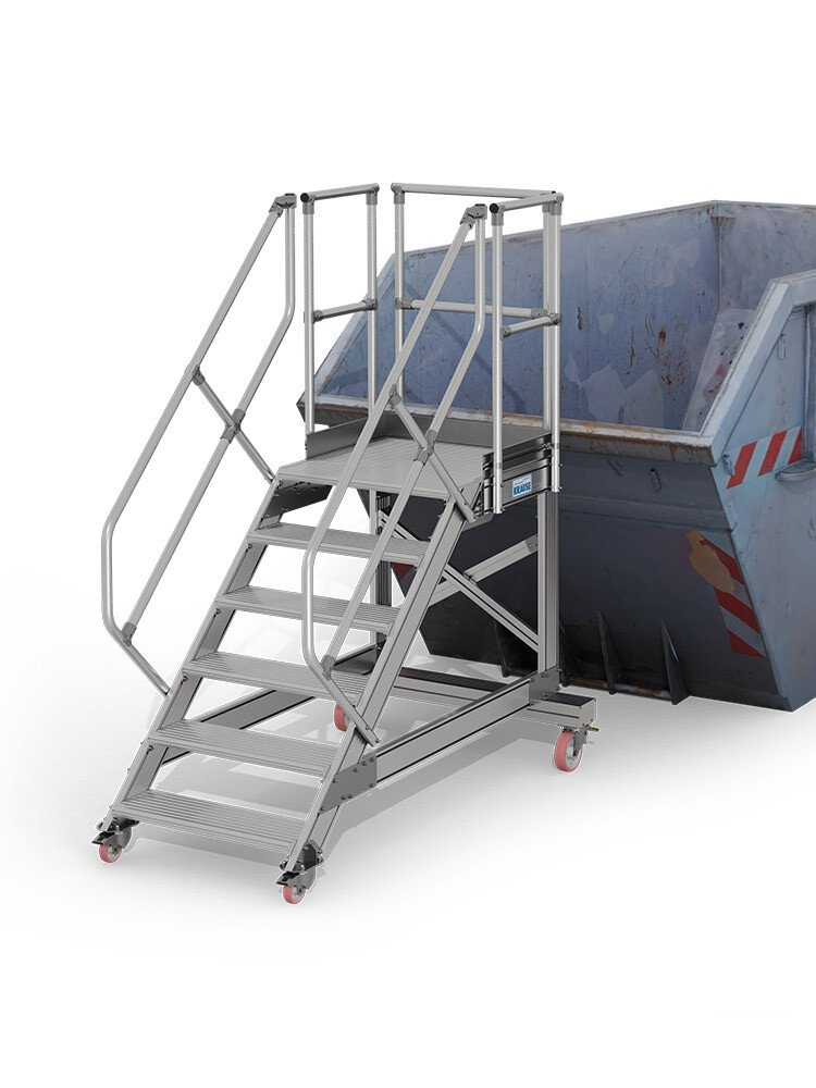 KRAUSE Trittleiter 4-stufig - Alu-Plattform Für Montage & Wartung (0,8 M Standhöhe)