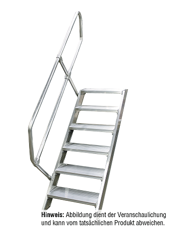 KRAUSE Treppe 45 Grad mit einseitigem Handlauf - 5 Stufen / Stufenbreite: 0,60 m