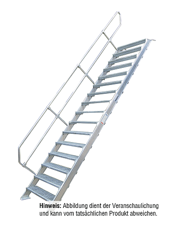 KRAUSE Treppe 45 Grad mit einseitigem Handlauf - 5 Stufen / Stufenbreite: 0,60 m