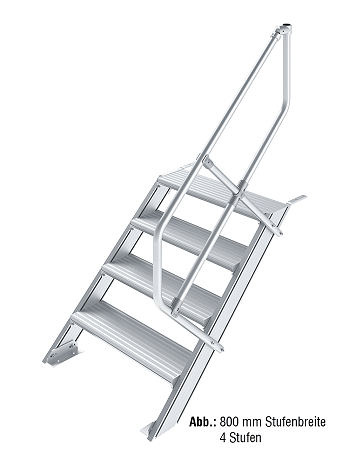 KRAUSE Treppe 45 Grad mit einseitigem Handlauf - 3 Stufen / Stufenbreite: 1,00 m