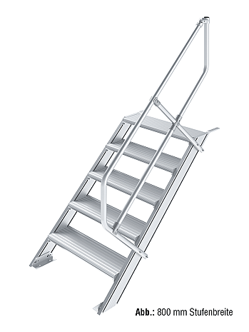 KRAUSE Treppe 45 Grad mit einseitigem Handlauf - 5 Stufen / Stufenbreite: 0,60 m