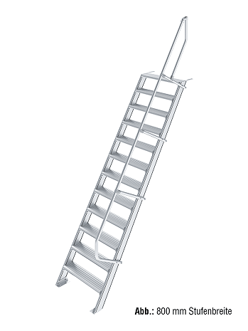 KRAUSE Treppe 60 Grad mit einseitigem Handlauf - 12 Stufen / Stufenbreite: 1,00 m