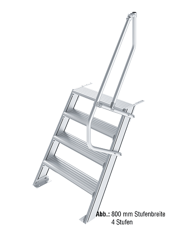 KRAUSE Treppe 60 Grad mit einseitigem Handlauf - 2 Stufen / Stufenbreite: 1,00 m