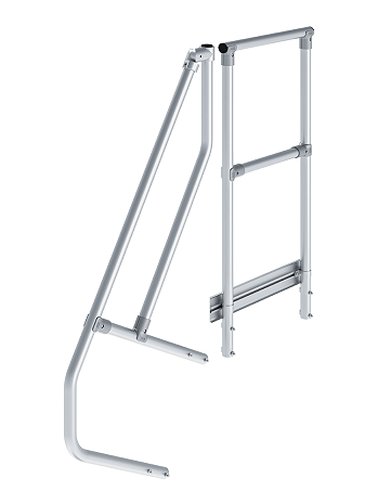 KRAUSE zweiter Handlauf inkl. Geländer - passend für Treppe mit Plattform und 4 Stufen / Neigung 60 Grad