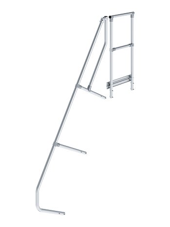 KRAUSE zweiter Handlauf inkl. Geländer - passend für Treppe mit Plattform und 8 Stufen / Neigung 60 Grad