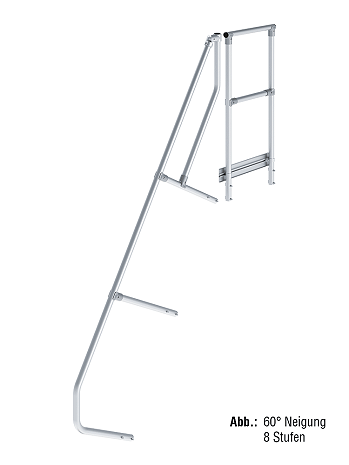 KRAUSE zweiter Handlauf inkl. Geländer - passend für Treppe mit Plattform und 9 Stufen / Neigung 60 Grad