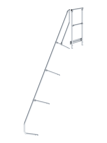 KRAUSE zweiter Handlauf inkl. Geländer - passend für Treppe mit Plattform und 11 Stufen / Neigung 60 Grad