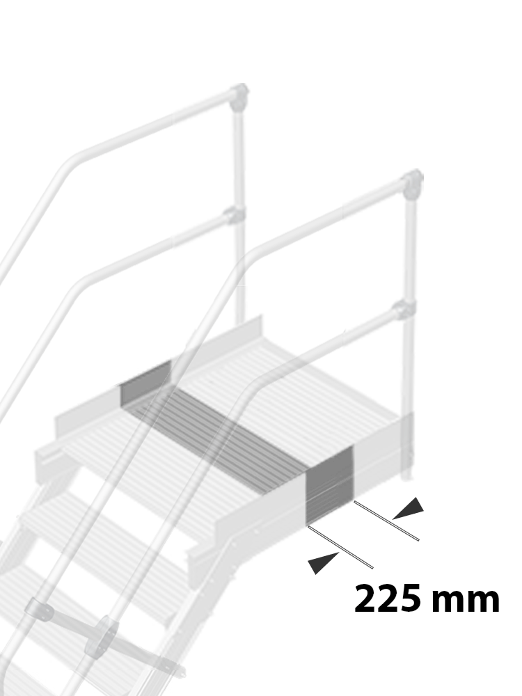 Podestverlängerung 225 mm - Stufenbreite 0,60 m