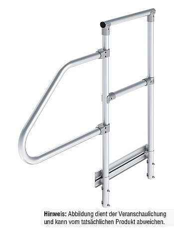 KRAUSE Handlauf mit Geländer - passend für Podesttreppe mit 2 Stufen