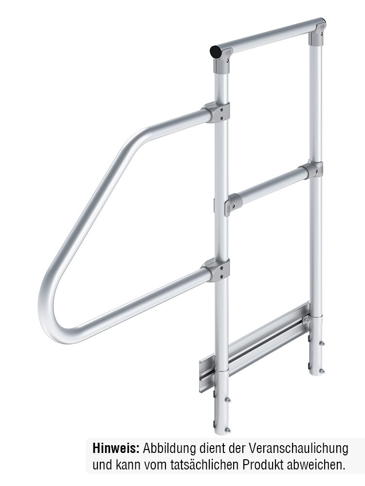 KRAUSE Handlauf mit Geländer - passend für Podesttreppe mit 2 Stufen
