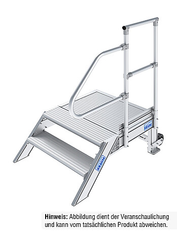 KRAUSE Handlauf mit Geländer - passend für Podesttreppe mit 2 Stufen