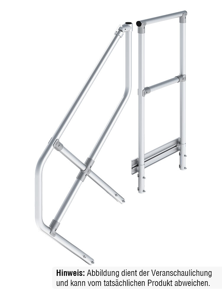 KRAUSE Handlauf mit Geländer - passend für Podesttreppe mit 3 Stufen