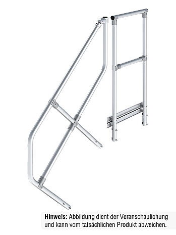 KRAUSE Handlauf mit Geländer - passend für Podesttreppe mit 4 Stufen